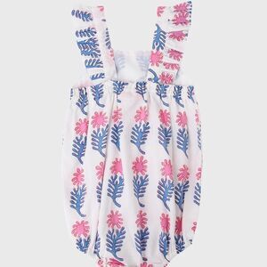 New OLIPHANT Little Girls' Baby Ruffle Bubble Romper Baby Size 6-12 M White